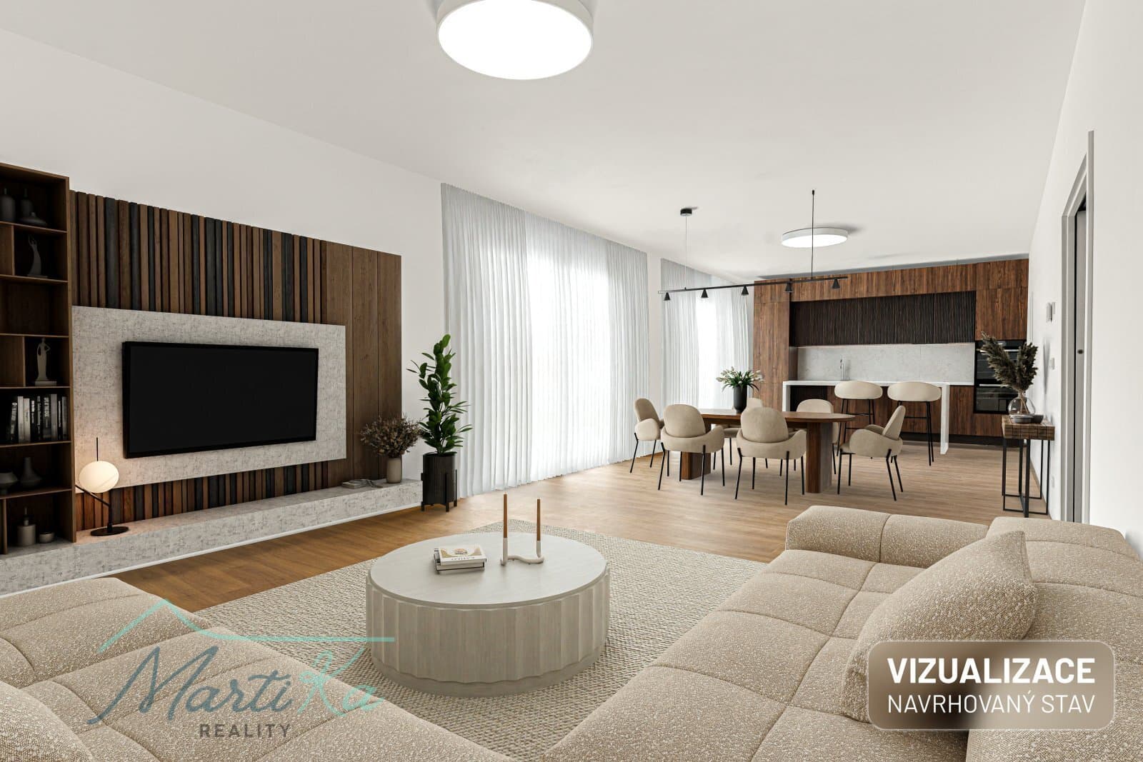 Byt 4 kk 142 m2 s terasou 23 m2, zahrádkou 157 m2 a 2 parkovacími místy v Úvalech u Prahy