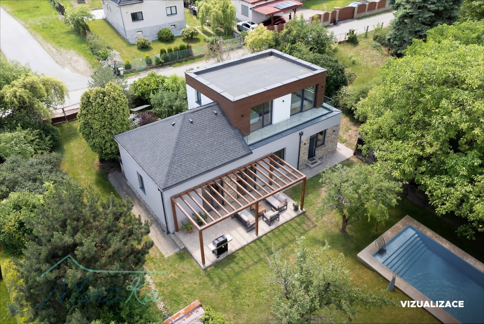 Stavební pozemek 1 630 m2 v Řitce s původním rodinným domem, pouhých 25 km od Prahy